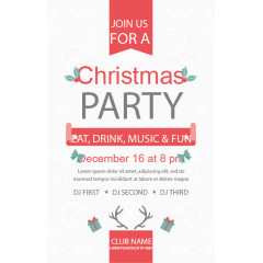 白色花边圣诞节邀请卡