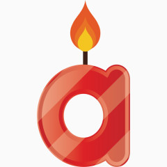 卡通手绘字母a蜡烛 