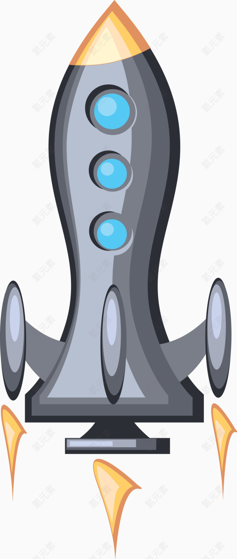 卡通火箭矢量图