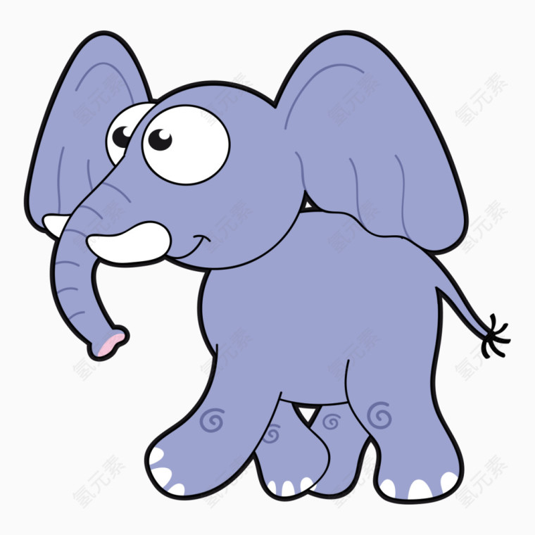 大圆眼睛卡通动物大象