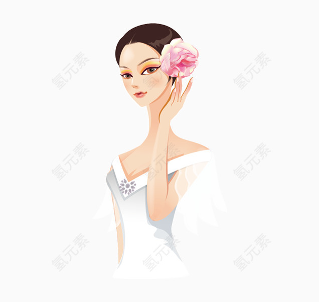 手绘优雅美女