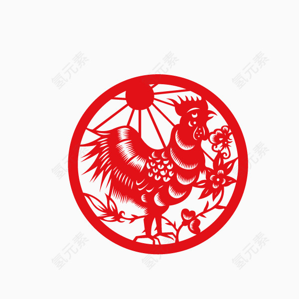 剪纸 十二生肖 鸡