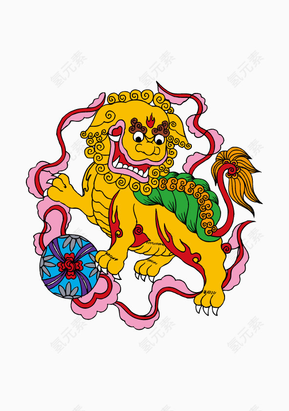 卡通中国吉祥刺青刺绣图案元素