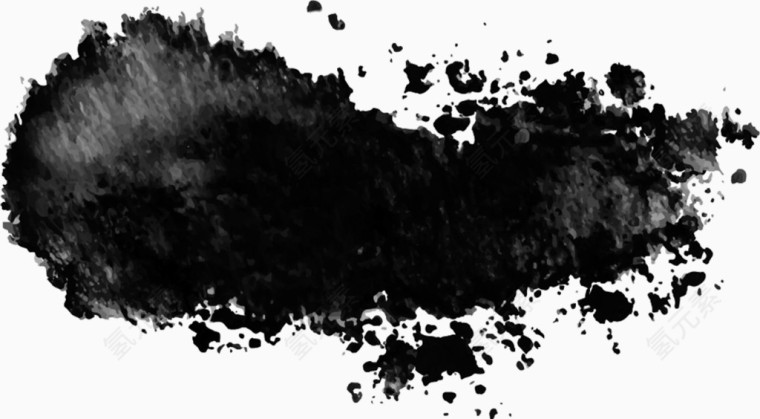 笔触素材 毛笔水墨书法 墨迹水墨笔触效果