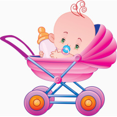 宝宝出行日手绘婴儿车