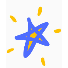 卡通手绘发光的五角星