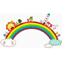 卡通可爱彩虹桥