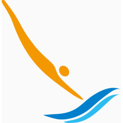 夏日元素跳水简易画卡通手绘装饰元素