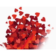 浪漫 卡通心形 红色心形 飞舞纸片