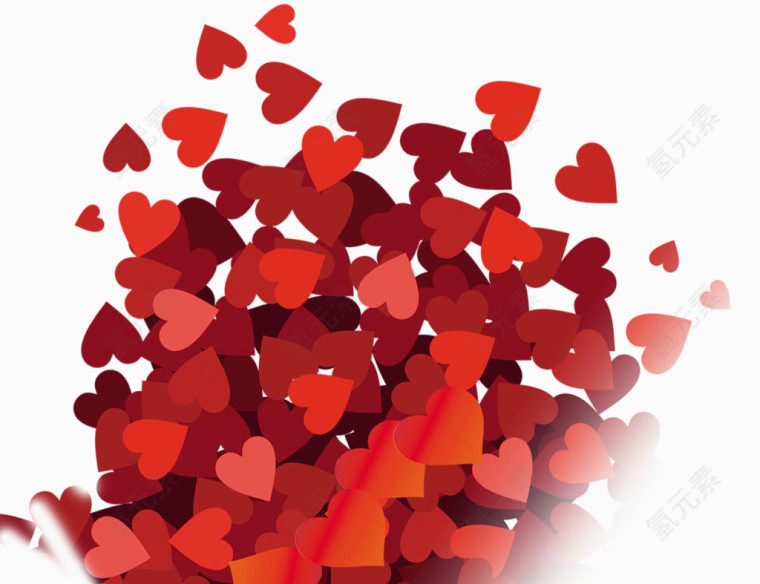 浪漫 卡通心形 红色心形 飞舞纸片