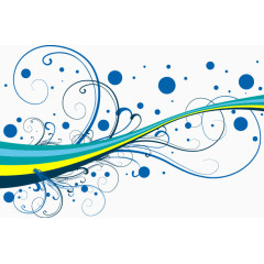 抽象几何曲线花纹