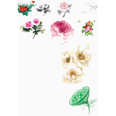 彩绘鲜花效果元素