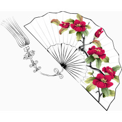 中国古风水墨国画折扇
