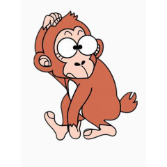 用手挠头的小猴子