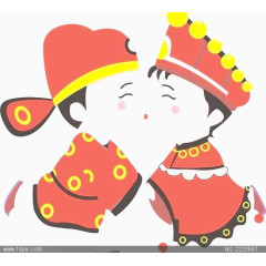 中国风浪漫卡通婚庆小情侣