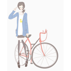  清新简笔画卡通女孩