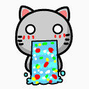 猫灰色的情感Gray-cat-icons