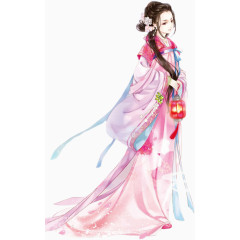 古风立绘提灯笼女子