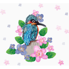 花鸟春季底纹桃花