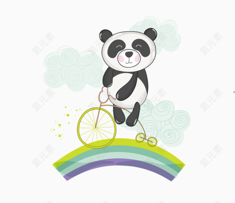 可爱卡通熊猫插画