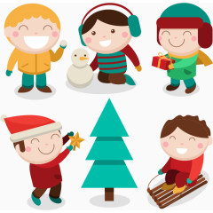 5个圣诞节孩子