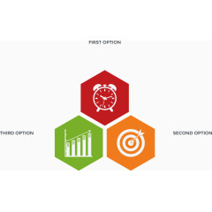 矢量创意设计六边形目录堆积图