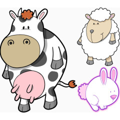 可爱卡通家畜素材