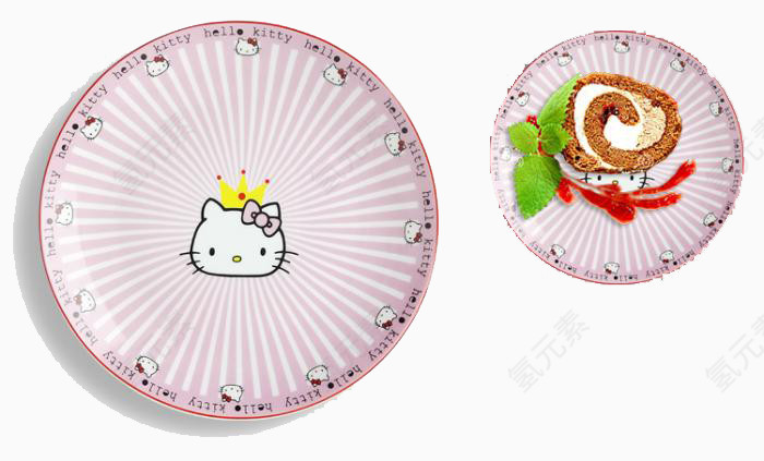 粉色皇冠hellokitty餐盘