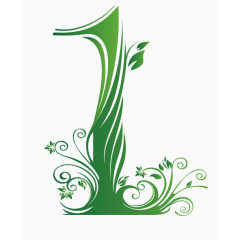  植物花纹数字1
