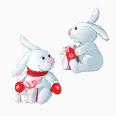 抱礼物的兔子
