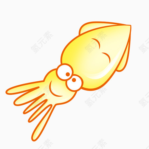 手绘卡通鱿鱼