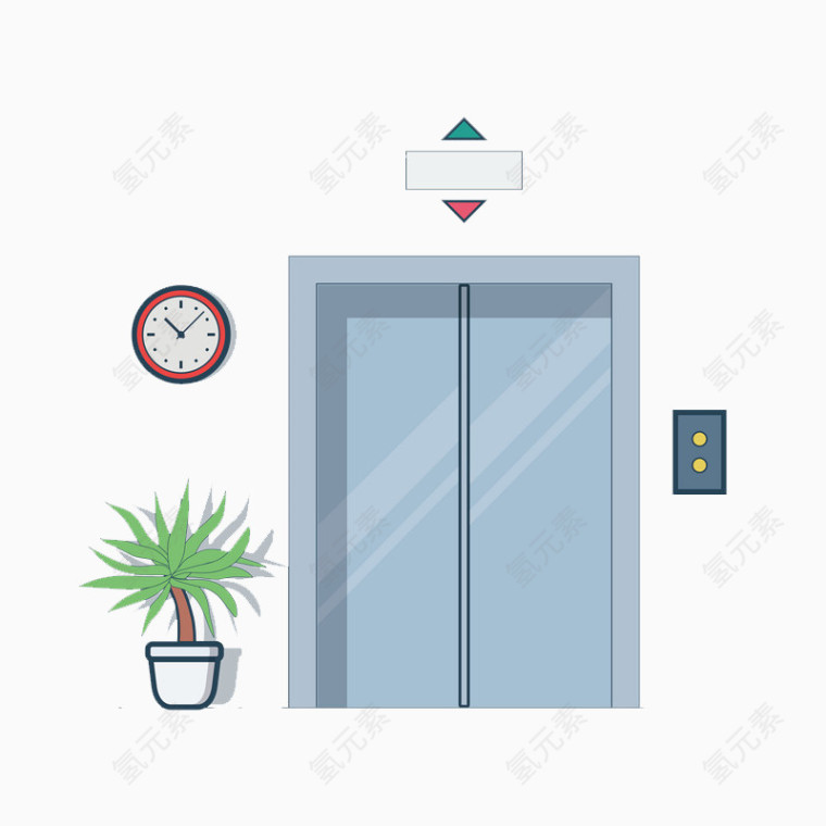 卡通方形电梯门