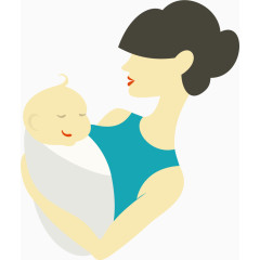 抱婴儿的女人卡通人物