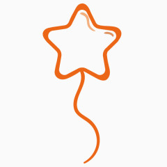 橙色五角星气球