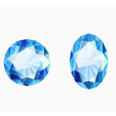 免抠蓝色水晶钻石