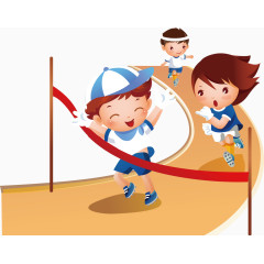 跑步水彩卡通手绘装饰元素