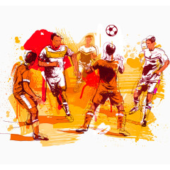 踢足球场景卡通手绘装饰元素