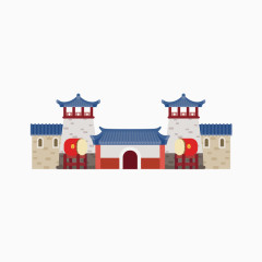 卡通手绘旅游景点