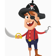 独眼单腿海盗船长