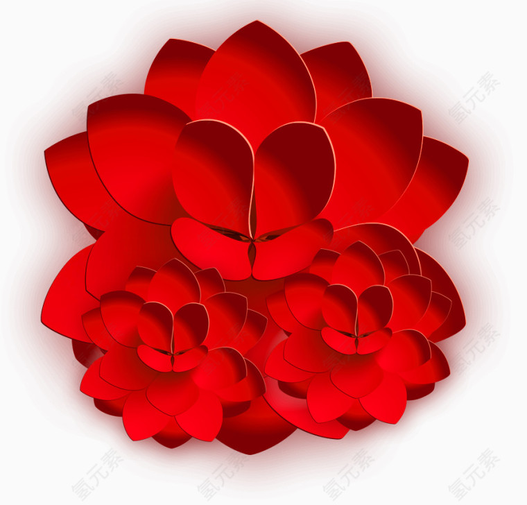 红色花朵图案