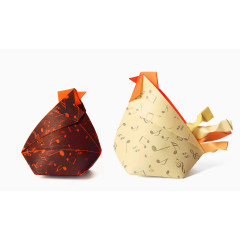 两个叠纸样式公鸡高清图片