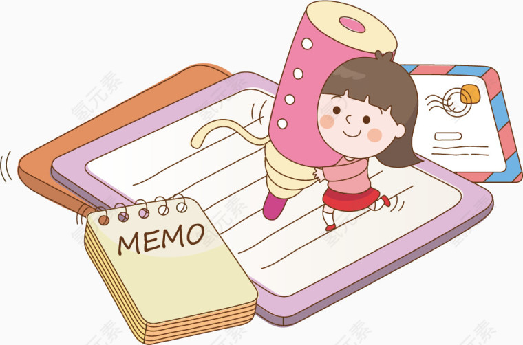 写字的小女孩