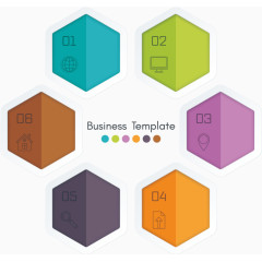 矢量创意设计六边形目录图