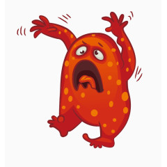 抽搐的卡通细菌怪物