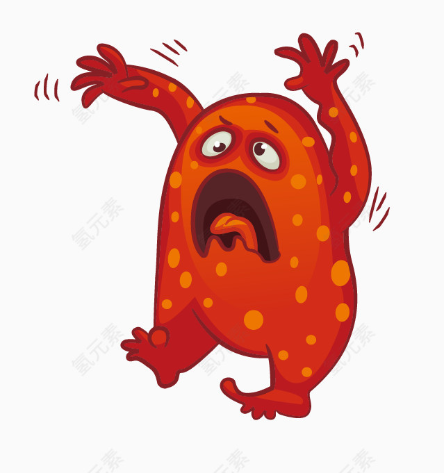 抽搐的卡通细菌怪物