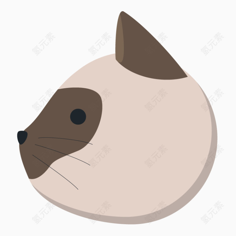 卡通猫侧脸头像