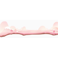 卡通手绘粉色群山