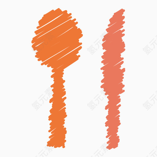 餐具晚餐叉餐乱涂勺子表圣诞节的手绘涂鸦的图标