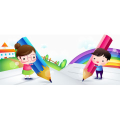 学校生活卡通矢量图