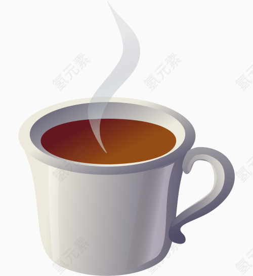 一杯奶茶水彩插画图标元素